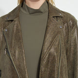 Emory Vegan Suede Moto Jacket