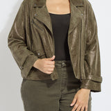Emory Vegan Suede Moto Jacket Curvy