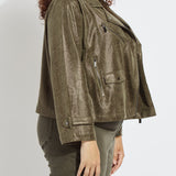 Emory Vegan Suede Moto Jacket Curvy