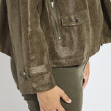 Emory Vegan Suede Moto Jacket Curvy
