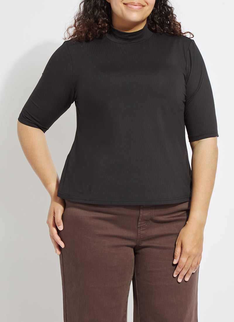 Clara Mockneck Elbow Sleeve Top Curvy
