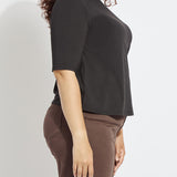 Clara Mockneck Elbow Sleeve Top Curvy