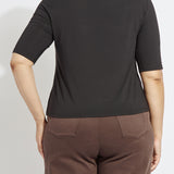 Clara Mockneck Elbow Sleeve Top Curvy
