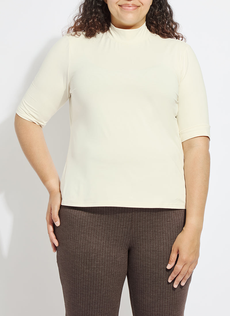 Clara Mockneck Elbow Sleeve Top Curvy