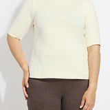 Clara Mockneck Elbow Sleeve Top Curvy