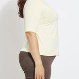 Clara Mockneck Elbow Sleeve Top Curvy