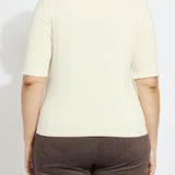 Clara Mockneck Elbow Sleeve Top Curvy