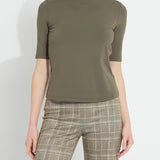 Clara Mockneck Elbow Sleeve Top