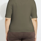 Clara Mockneck Elbow Sleeve Top Curvy