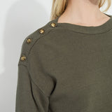 Adelaide Button Trim Pullover Sweater