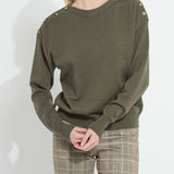 Adelaide Button Trim Pullover Sweater