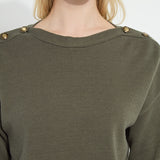 Adelaide Button Trim Pullover Sweater