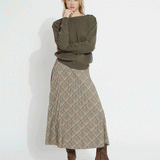 Sabrina Ponte Pleated Midi Skirt