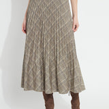 Sabrina Ponte Pleated Midi Skirt