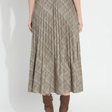 Sabrina Ponte Pleated Midi Skirt