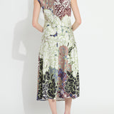 Flora Mock Neck Bias Cut Midi Dress