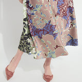 Flora Mock Neck Bias Cut Midi Dress