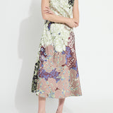 Flora Mock Neck Bias Cut Midi Dress