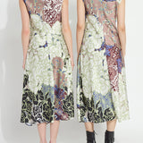 Flora Mock Neck Bias Cut Midi Dress