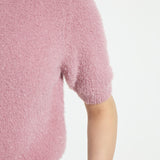 Opalite Short Sleeve Lurex Feather Cardigan