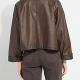 Mina Oversized Washed Vegan Leather Coat