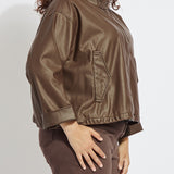 Mina Oversized Washed Vegan Leather Coat Curvy