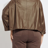 Mina Oversized Washed Vegan Leather Coat Curvy