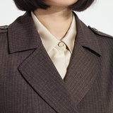 Thora Ponte Double-Breasted Crop Trench