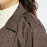 Thora Ponte Double-Breasted Crop Trench