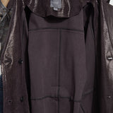 Mavis Foil Vegan Suede Belted Trench Coat