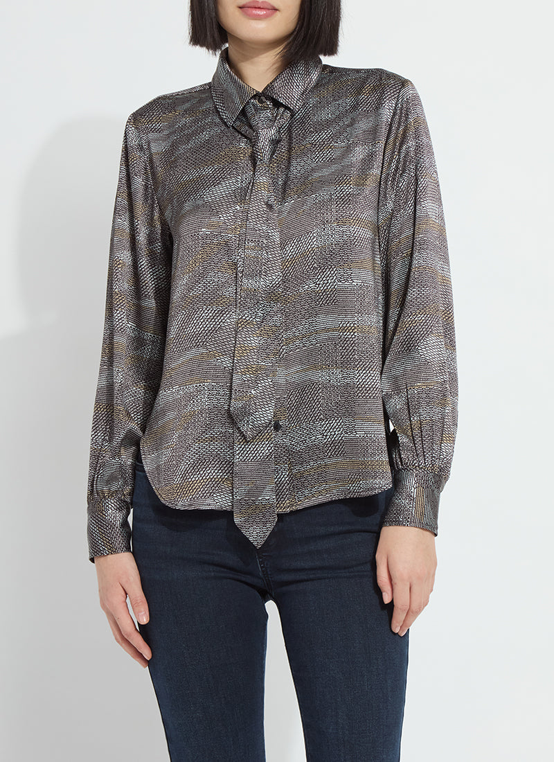 Maxine Convertible Tie Satin Shirt