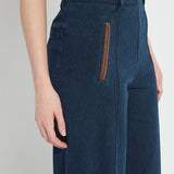 Angelica Hi Waist Pintuck Denim