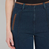 Angelica Hi Waist Pintuck Denim