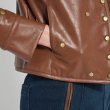Luanne Studded Vegan Leather Jacket
