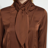 Johanna Satin Scarf Neck Blouse