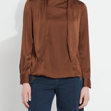 Johanna Satin Scarf Neck Blouse