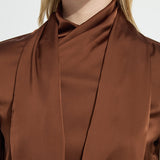 Johanna Satin Scarf Neck Blouse