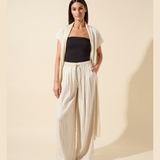 Iria Pleated Drawstring Wide Leg Pant (31" Inseam)