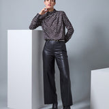 Wren Hi Waist Wide Leg Vegan Leather (30" Inseam)