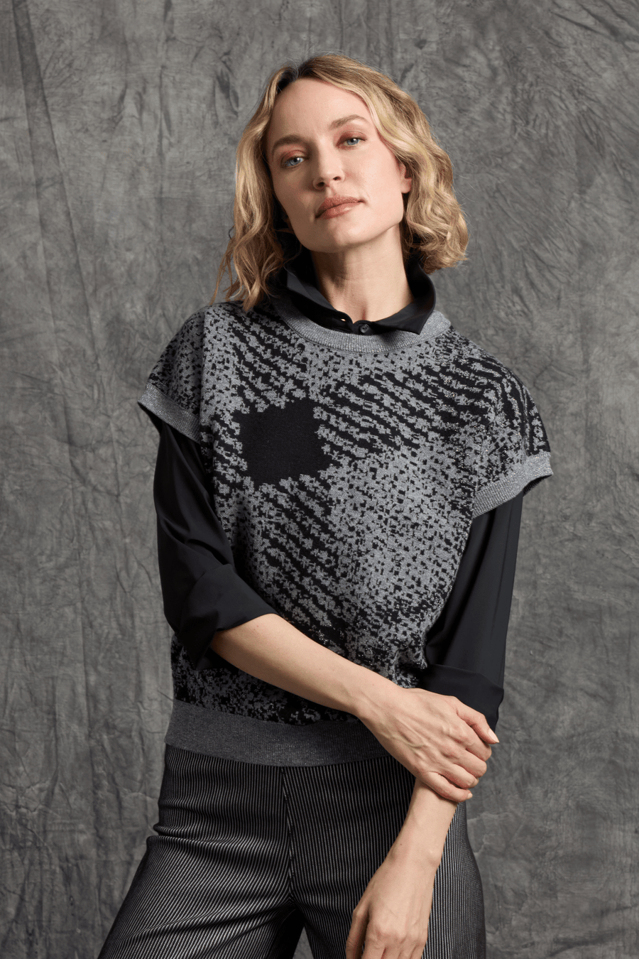 color=Lurex Diagonal Plaid