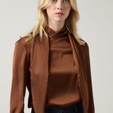 Johanna Satin Scarf Neck Blouse