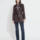 Mavis Foil Vegan Suede Belted Trench Coat