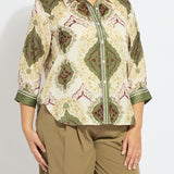 Ishani Roll Tab Printed Shirt Curvy