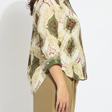 Ishani Roll Tab Printed Shirt Curvy