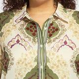 Ishani Roll Tab Printed Shirt Curvy