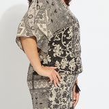 Ipanema Printed Dolman Sleeve Top Curvy