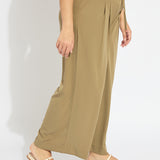 Mae Pleated Drawstring Wide Leg Pant Curvy (28" Inseam)