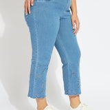 Billie Eyelet Straight Denim Curvy (26"Inseam)