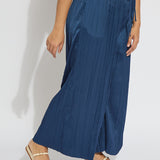 The Packable Pleated Palazzo Pant Curvy - Capri Blue (28" Inseam)