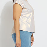 Lyssential Metallic Jersey Top Curvy